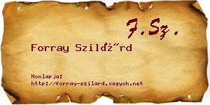 Forray Szilárd névjegykártya