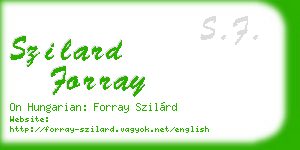 szilard forray business card
