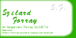 szilard forray business card